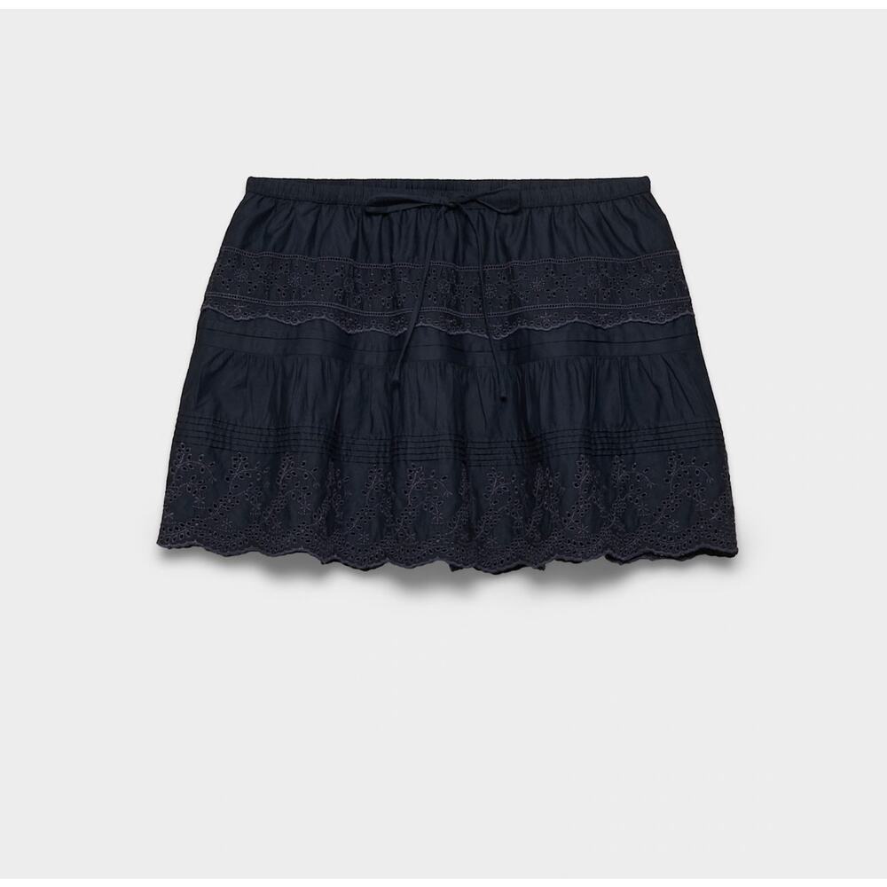 Aritzia Sunday best conner poplin skirt navy blue womens size xs